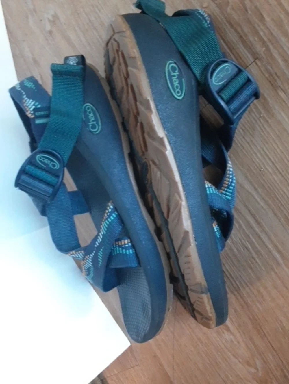 Chaco Mens Z/Cloud Cushioned Activewear Scrap Navy Comfort Sandals 7 *Read